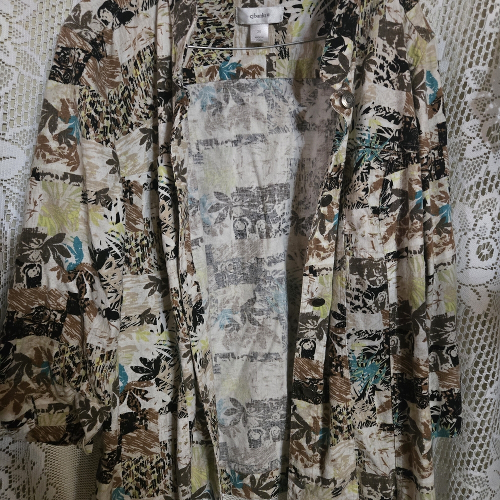 CJ Banks Multicolor Patterned Jacket